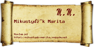 Mikustyák Marita névjegykártya